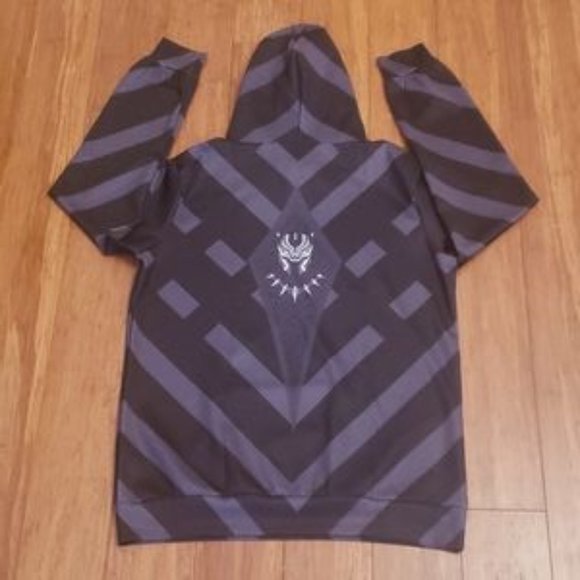 Unisex Black Panther Logo Hoodie Pullover Sweatshirt with Drawstring- Size L/XL - Picture 2 of 4